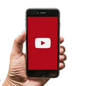 Youtube logo on mobile screen image