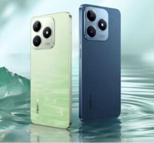 Realme C63 Jade Green and Blue Leather