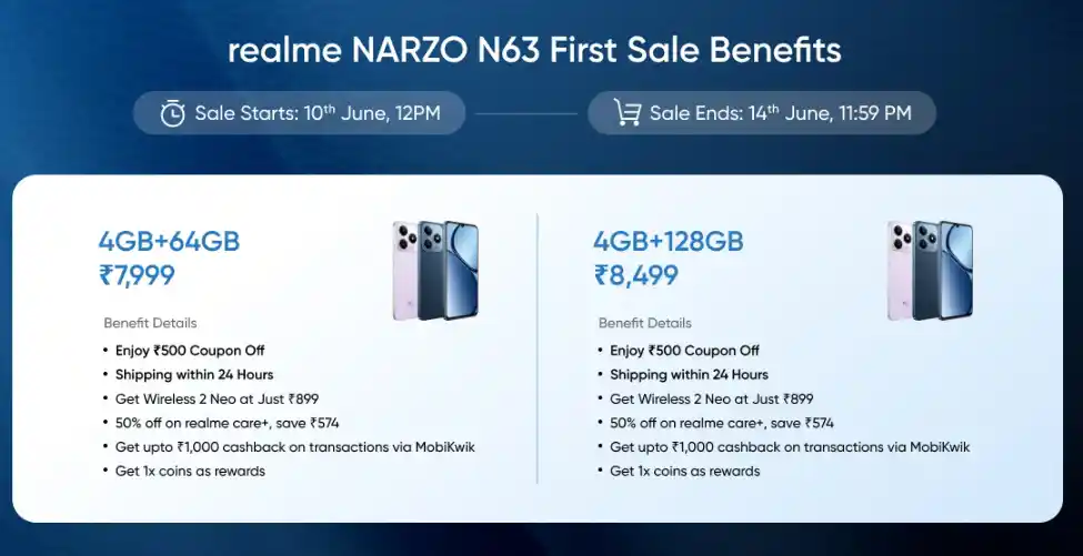 Realme Narzo N63 offer details