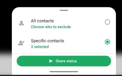 WhatsApp privacy setting status