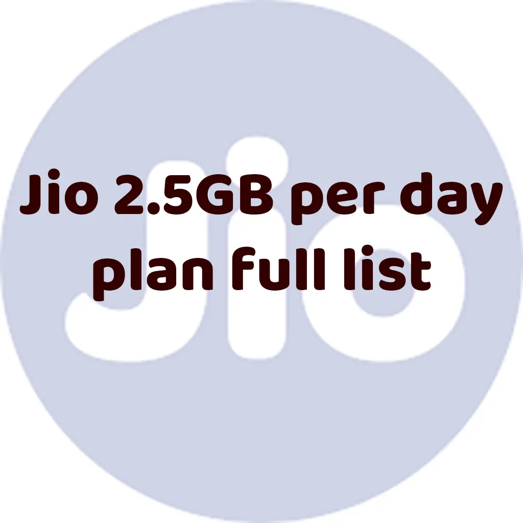 Jio 2.5GB per day plan