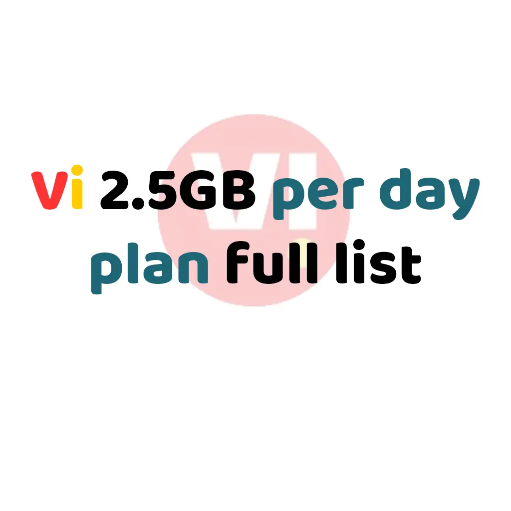 Vi 2.5GB per day prepaid recharge plan