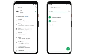 WhatsApp people and group chat list