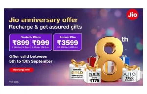 Jio 8th Anniversary Offer