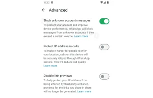 WhatsApp Messages Block Feature