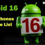 Android 16 full mobile list