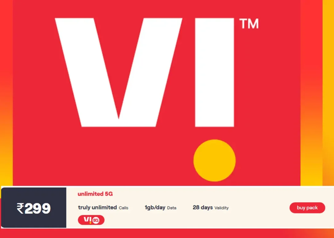 Vi 5G plans free ₹299