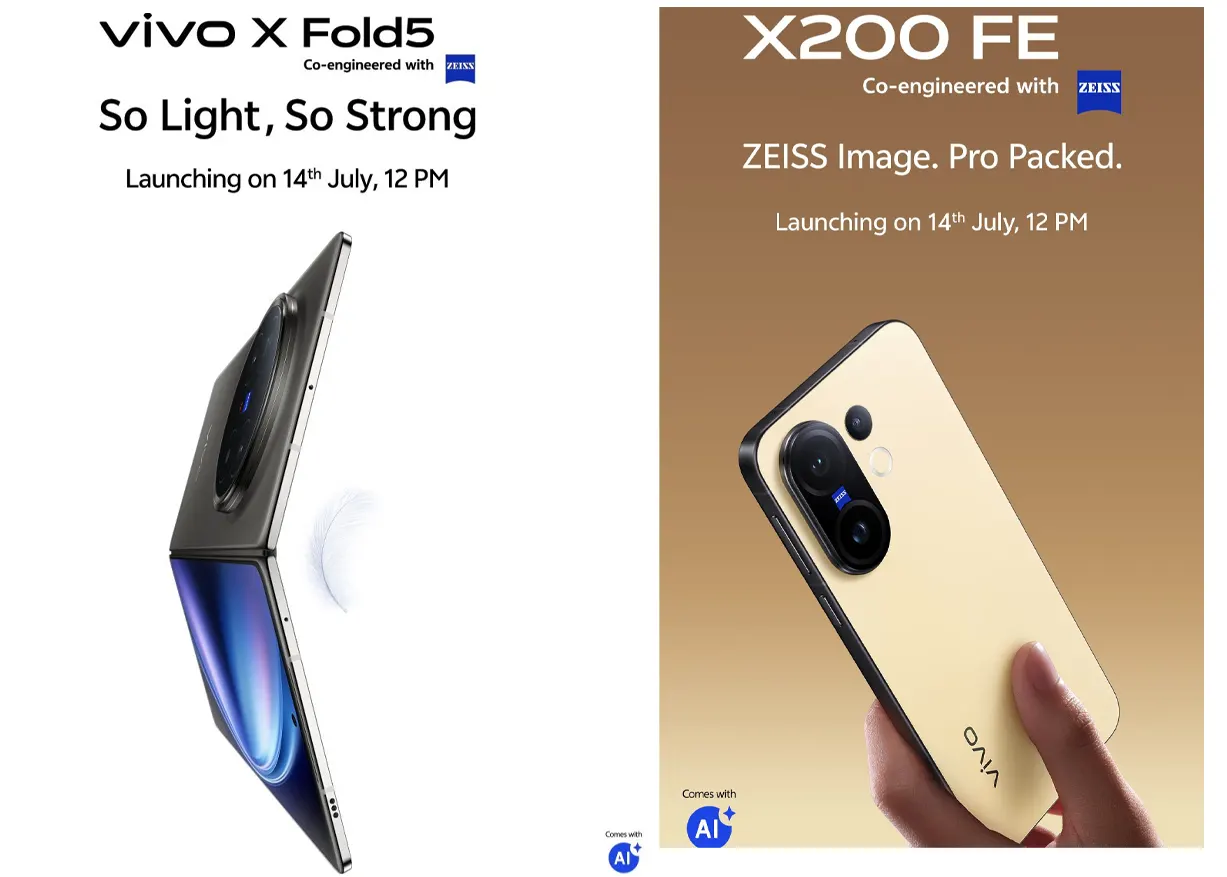 Vivo X200 FE and Vivo X Fold 5 India launch date