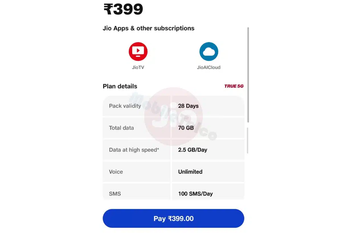 Jio Plan 399